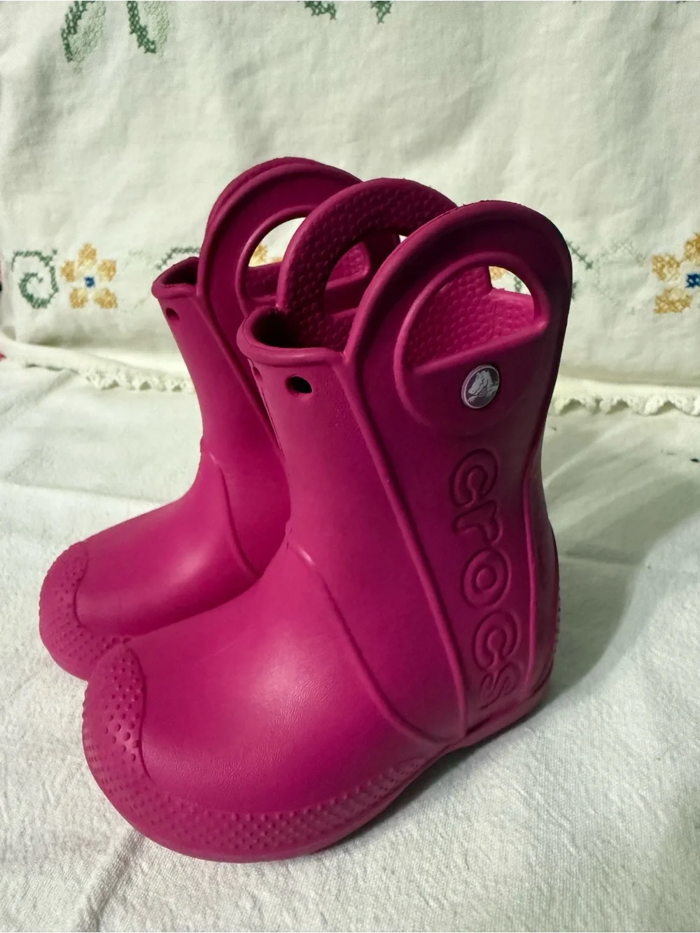 CROCS Kids Magenta Handle Rain Boots
